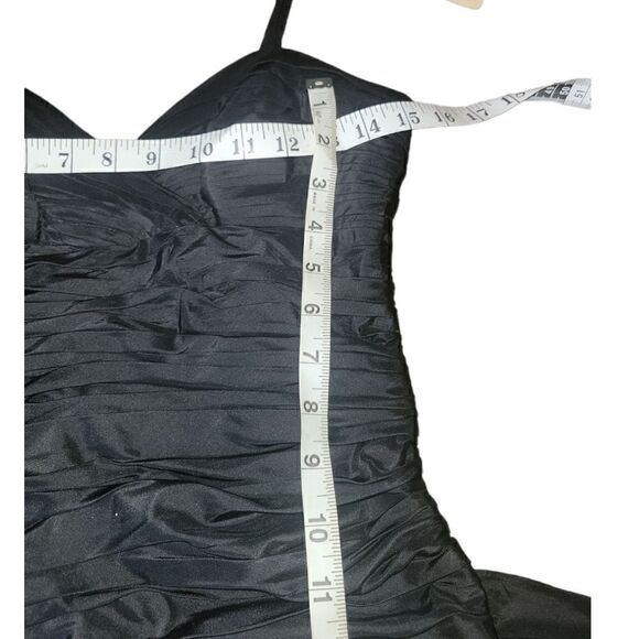 NWT BCBGMAXAZRIA Black Silk Taffeta  Mini Bubble Dress 80s Carrie Bradshaw 2 - Picture 8 of 14